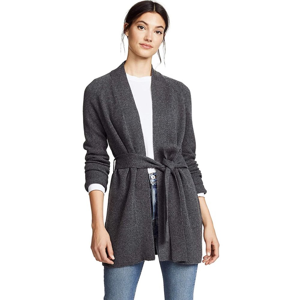 Theory | Cashmere Malinka belted cardigan | Charcoal | Size S - Picture 6 of 12